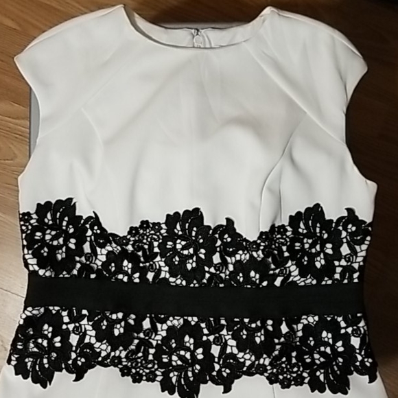 <NEW YORK & COMPANY> White Lined Sheath Dress - Picture 15 of 16